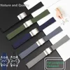 Bracelet de montre en caoutchouc et Silicone souple, 21mm, noir, bleu, gris, vert, boucle pliante, adapté à la conquête Watchband279A