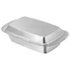 Dinnerware Sets Household Stainless Steel Butter Box Tray Container With Lid Insulation Dessert Plate