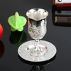 Verres à vin plaqué argent, tasse de Kiddouch en Nickel avec soucoupe Judaica Shabbos, pâque pour Shabbat Havdalah, cadeau de vacances