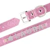 Airuidog Bling Rhinestone Diy Dog Cat Faux Leather Collar 작은 강아지 애완 동물 이름 개인화 강아지 칼라 크리스마스 선물