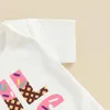 Clothing Sets Baby Girls 2PCS Flared Pants Short Sleeve Letter Print Romper Donut Bell Bottoms Trousers Summer Clothes