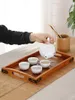 Tea Trays Vintage Retro Wooden Pallet Rectangular Storage To Serve Food Dessert Dinner Tableware Serving Tray Home Kitchen Tools