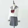 gray Schoolgirl Uniform Japanese Class Navy Sailor School Uniforms 2021 Students Clothes For Girls Anime COS Sailor Navy Suit p72o#