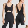 Yoga kläder jumpsuits kvinnor V-back One Piece High Stretchy bodysuits sportkläder Fitness Rompers vadderade nylon mjuk gymträning Ovearal OT4VB