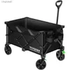 Camp Furniture Garden Carts Collapsible Folding Wagon With Silent Universal Wheels Cup Holders Sidfickor Justerbara Handtag Trädgårdsvagnar YQ240330