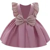 女の子のドレスベイビービッグスパンコールbownot brithday Party Tutu Dress Toddler Kids Winter Autumn v Back Christmas Elegant Drop Delivery Mate Dhnki