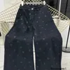 Designer Nanyou Haute Qualité Xiaoxiang Nouveau Pantalon Full Print Camellia Cowboy Micro La avec taille haute et jambes larges HXMM