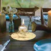 Candle Holders Storage Candlestick Birthday Decoration Girl Leaf Tealight Iron Center Table