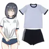 japanese Student Gym Suit Short Sleeve Shorts School Uniform Sexy Seifuku Cos Sportwear Volleyball JK Uniform T Shirt Bloomers j47Y#