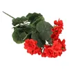 Fleurs décoratives 1 bouquet de géranium artificiel rouge rose, plante de fleur, décoration de maison pour fête, décoration de mariage d'hiver