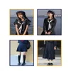 Style japonais Jk School Girl Sailor Uniforme Bleu Marine Cardigan Cosplay Costume College Student Pure Casual Wear Outfit d2qb #