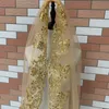 luxury Sequins Appliques Gold Wedding Veil with Lace Edge Short Two Layers Tulle Bridal Veil 2022 H6JL#