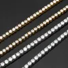 Bracelets Real Stainless Steel Tennis Bracelet 4mm 3A+ Cubic Zirconia Iced Out Chain Bracelet Women Men Gold Silver Color Hip Hop Jewelry