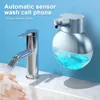 Flytande tvåldispenser 1Set Automatisk sensor Smart skum Tvätt Mobiltelefon Väggmonterad bubbla Handmaskin ABS