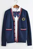 кардиган женский свитер в японском стиле 2021 весна v-образным вырезом студенческая школьная форма однобортные кардиганы для девочек свитера Q7Ar #