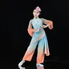 Traje de dança folclórica tradicional chinesa para meninas elegante bordado leque de cintura roupa de dança hanfu roupas natial dança clássica x5zs #