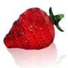 Party Decoration Birthday Valentines Glass Red Collectible Crystal Fruit Paperweight Gift Small Strawberry Figurine Tabletop Home Art