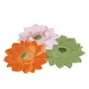 Tapis de Table 3 pièces Lotus Style Pastoral vaisselle tapis broderie Orange/rose/vert en forme