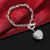 Charm Bracelets 925 Sterling Silver Solid Heart Zircon Bracelet For Woman Wedding Engagement Fashion Party Jewelry