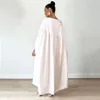 Casual Dresses 2024 INS Chiffon Sexy Young Lazy High-end Solid Simple Round Neck Full Sleeve Sweet Women Nature Long Loose Dress