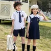 Sommer Schuluniform Jungen Mädchen Puppe Kragen Top Hemd Weste Dr Shorts Anzug Japanische Süße Graduai Chor Kostüme 69Fi #