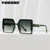 Zonnebril YOOSKE Fashion Oversized Vierkante Dames Designer Vintage Zonnebril Groot Frame Bril UV400 Shades