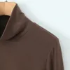 Grundläggande fast färg Turtleneck fransk mjuk t-shirt plus storlek kvinnor kläder god kvalitet höst vinter slim lg hylsa topp l4g7#