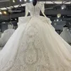 Robe de mariée de conception populaire romantique pour la mariée 2024 robe de bal organza manches longues Illusi perles robe de noiva MN117 h17R #