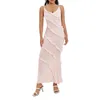 Casual Dresses DeuYeng Women S Summer Spaghetti Strap Long Dress Sexy Sleeveless Backless Ruffle Flowy Club Party Cocktail