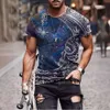 TEMU – T-shirt à manches courtes pour hommes, décontracté, tendance, imprimé en 3D, abstrait, 2024