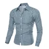 Chemise à carreaux homme chemises à manches longues printemps automne Blouse hommes haut revers boutonné mince Cardigan pour homme 240329