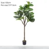 Decoratieve Bloemen Grote Kunstplanten Voor Huis Tuin Ficus Qinyeensis Boom Plastic Bladeren Indoor Faux Outdoor Groen Bruiloft De