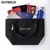 black Thick Canvas Bags Female Large Capacity Handbag Zipper Lunch Box Bag Storage Bag Fi Summer Autumn Women's Handbags t5yZ#