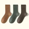 Men's Socks 4 Pairs Super Warm Winter Autumn Thick Wool Solid Color Business Men Against Cold Snow Terry