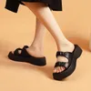 Sandaler Kvinnor sommar 2024 Walking Style Shoes Women Dressy Platform Design Soft Bottom Flats glider på