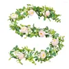 Decorative Flowers Realistic Artificial Vine Elegant Fake Rose Garland For Wedding Party Decoration Table Centerpiece