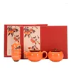 Teaware Sets Creative Modern Teapot Set Ceramic Desing Chinese Wedding Tea Gift Cute Pottery Jug Tetera Japonesa Ceremony AA50CH