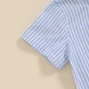 Zestawy odzieży niemowlę małego chłopca letni strój w paski T-shirt z krótkim rękawem top i solidne szorty Ubrania 2PCS