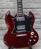 ACDC Angus Young Signature Vin foncé Rouge SG Guitare électrique Little Pin Tone Pro Bridge Lightning Bolt Incrustations Signature Truss Ro7808999