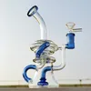 2024 Verre en tête néo fab fabrique clair bleu 9 pouces Bongs en verre pipe à eau Bong tabac tube fumer 14 mm bol tampon