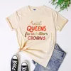 Женские футболки Real Queens Fix Each Other's Crowns Shirt Cute Girl Power Feminism Футболки Топы Camiseta Винтажные сильные женские футболки с надписями