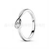 S925 Sterling Panjia Sier Classic Series Stay Together and Look at Each Other Ring Two Tone Dense Inlaid Logo Double Ring