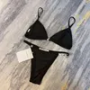 Black Bikinis Set Women badkläder badstrand baddräkter två stycken sexig lyx sommarbikinis