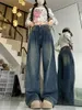 Jeans pour femmes Harajuku Baggy Vintage Femmes Y2K Grunge En détresse Oversize Denim Pantalon Style Mode Streetwear Pantalon surdimensionné E35