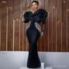 2024 Plus Size African Prom Dresses for Black Women Illusion Evening Dresses Elegant Long Sleeves Rhinestones Decorated Birthday Party Dress Reception Gowns AM621