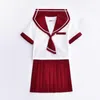 2023 Nouvelle arrivée japonaise JK définit l'uniforme scolaire des filles d'été lycée femmes nouveauté marin costumes uniformes couleur rouge q7NF #