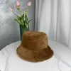 Cappello a secchiello in tinta unita con pelo di coniglio imitazione Versione per esterni Bacino in peluche per mantenere caldo per uomini e donne in autunno inverno