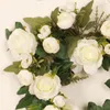 Couronne de fleurs décoratives en forme de cœur, guirlande artificielle d'intérieur pour porte d'entrée, pour la saint-valentin, pour un mariage et une maison