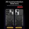 Cell Phone Cases Case For Samsung Galaxy S24 S23 S22 S21 Note 20 Ultra A15 A54 A34 A14 A13 4G 5G Magnetic Rotat Camera Slide Protector Ring Cover yq240330
