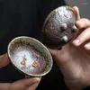 Tasses soucoupes tasse à thé en céramique faite à la main en forme de fleur de prunier tasses à thé tasse de propriétaire poterie brute Relief fleur service à thé